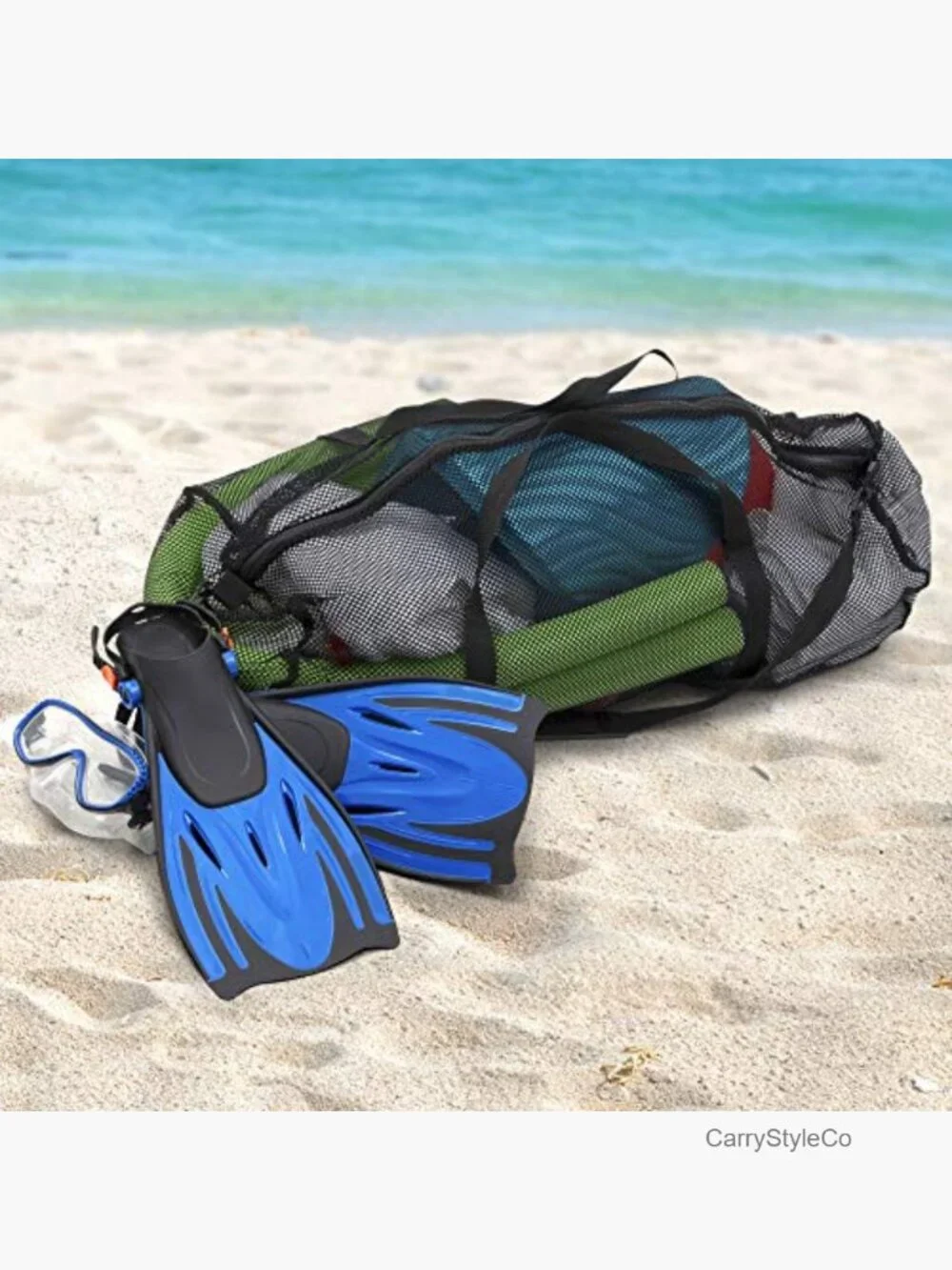 Oversized Mesh Duffle Bag - Breathable Sports & Travel Gear with Zipper &